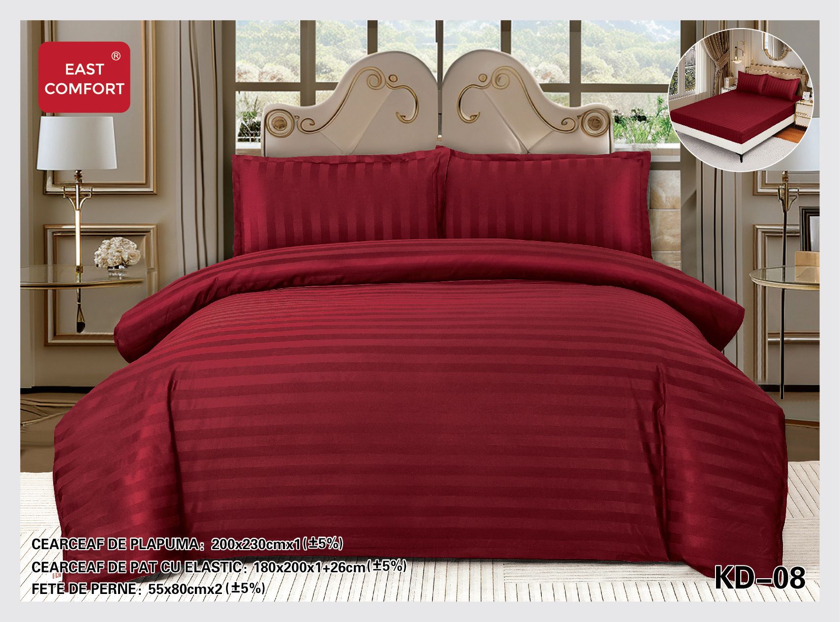 LENJERIE DE PAT DIN BUMBAC CU ELASTIC 4 PIESE