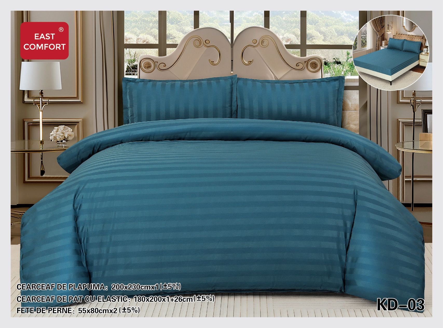 LENJERIE DE PAT DIN BUMBAC CU ELASTIC 4 PIESE