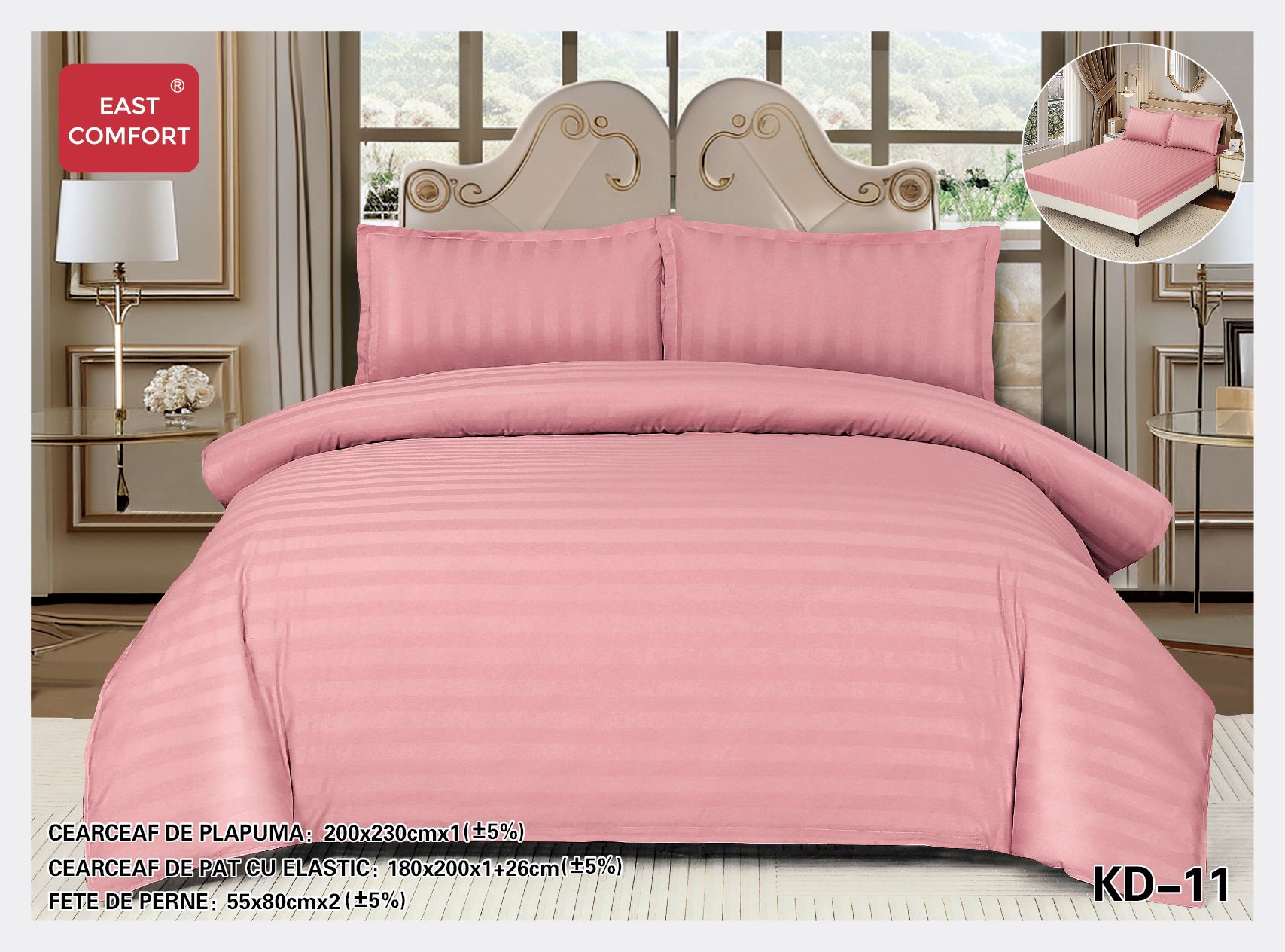 LENJERIE DE PAT DIN BUMBAC CU ELASTIC 4 PIESE