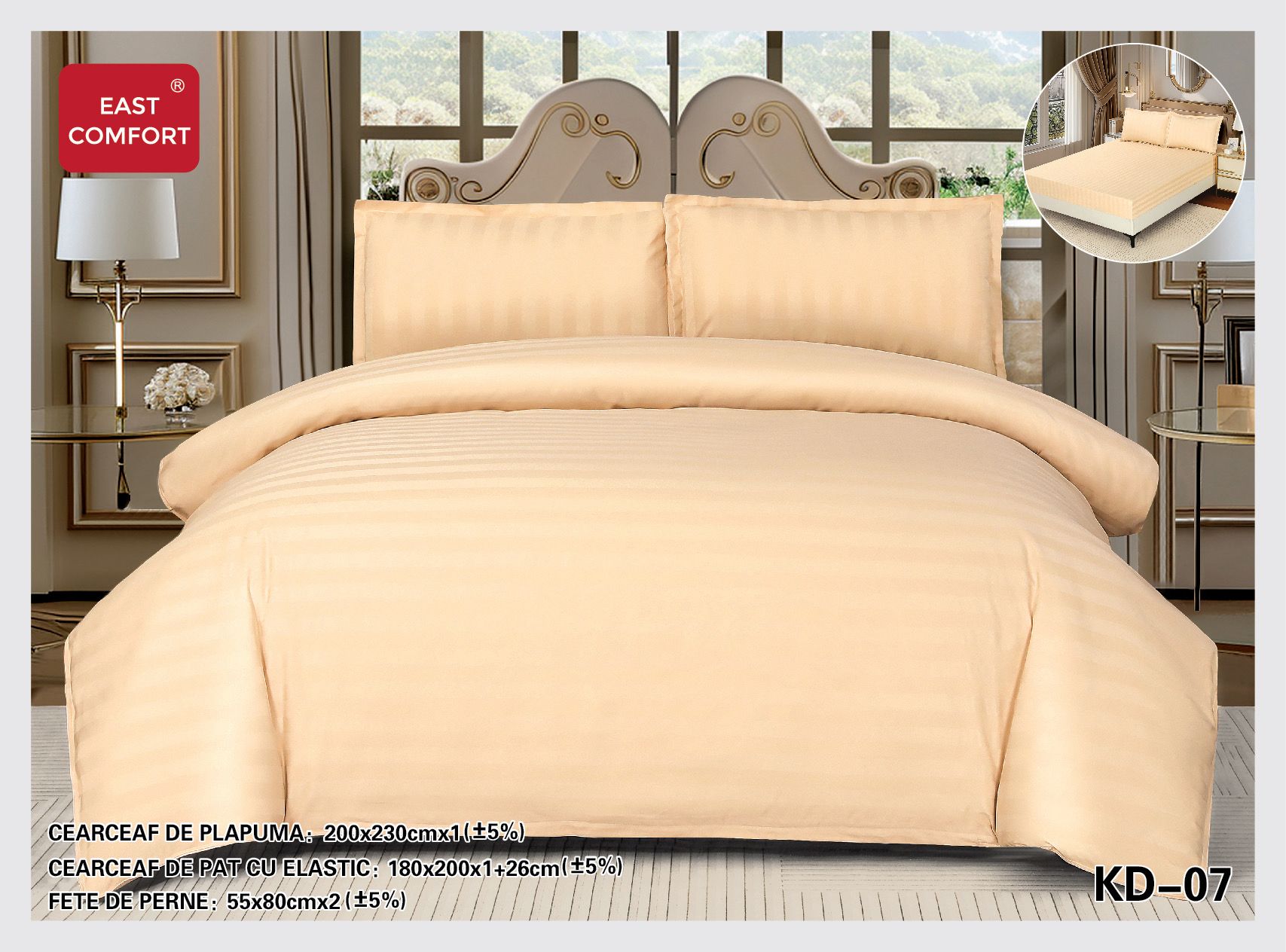 LENJERIE DE PAT DIN BUMBAC CU ELASTIC 4 PIESE